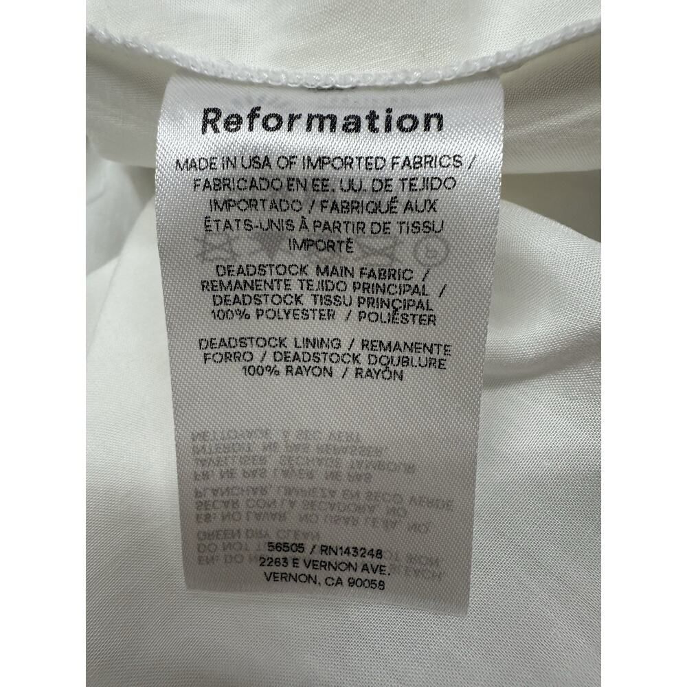 Reformation Miel Dress Ivory Puff Sleeve Smocked Midi Cottagecore Size 2 - Picture 10 of 10